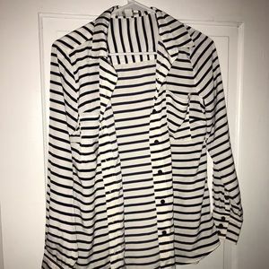 Black and white satin shirt